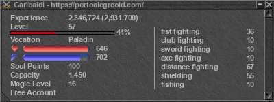 Signature for player Garibaldi